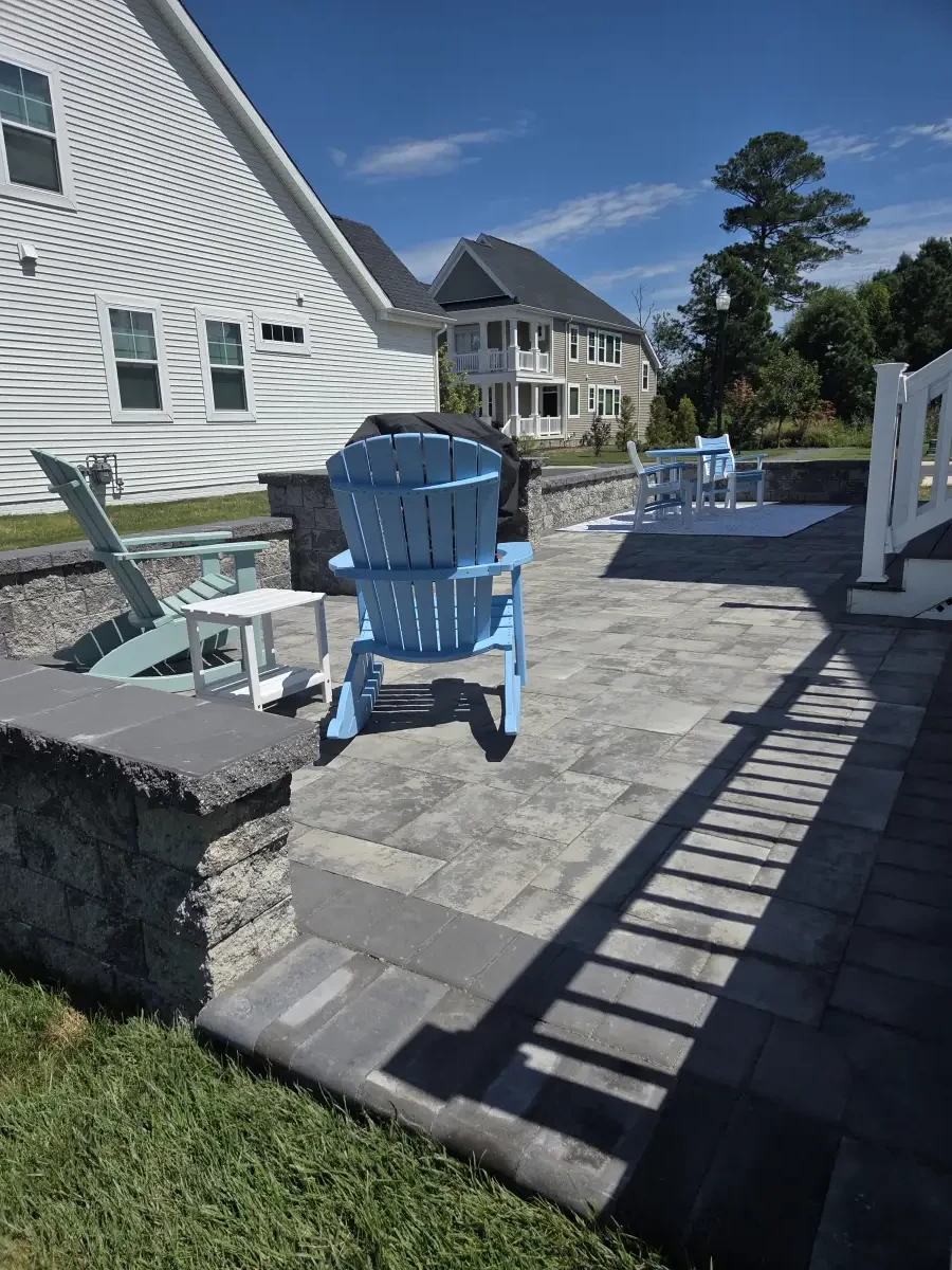 Full backyard transformation with patio and outdoor features