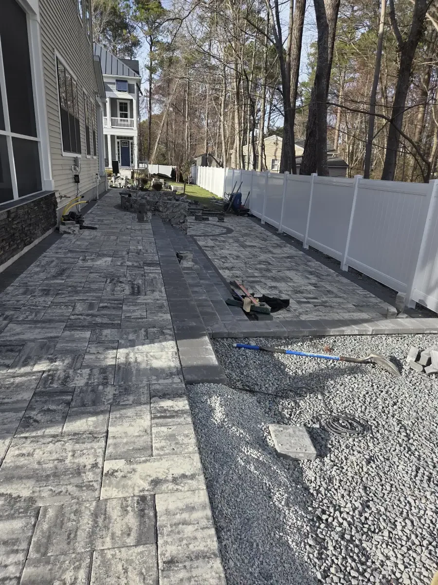 Large paver patio installation in Sussex County