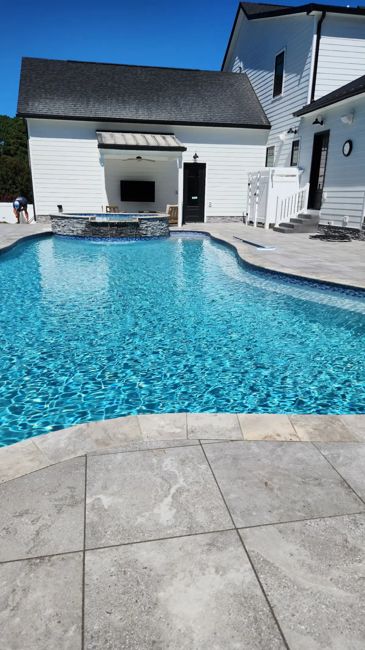 Inground pool with paver deck in Sussex County